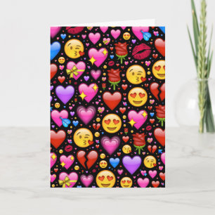 Kärlek Emoji Customized Kort