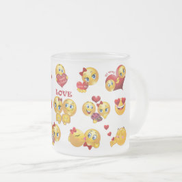 kärlek emoji frostad glasmugg