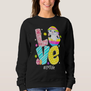 Kärlek Emt Life Nurse Bunny Öron Funny Påskägg O T Shirt