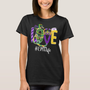 Kärlek Emt Life Nurse Leopard Mardi Gras Festival T Shirt