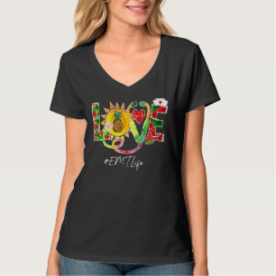 Kärlek Emt Nurse off Duty Watermelon Pineapple Sum T Shirt
