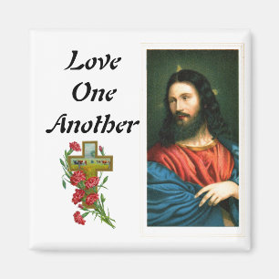 Kärlek en Another med den Jesus Kristus avbildar Magnet