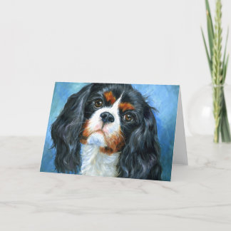 Kärlek En Cavalier King Charles Spaniel Välkomstko Kort