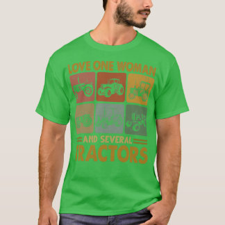 Kärlek en kvinna och flera traktorer t shirt