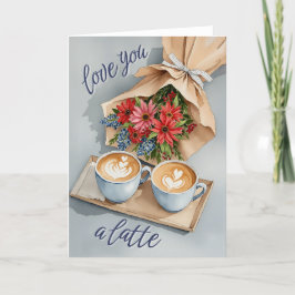 Kärlek en liten kaffe helgkort