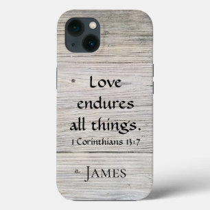 kärlek endures mongram wood iphone case