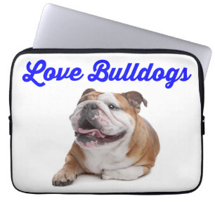 Kärlek Engelsk Bulldog Papegoja Bärbar Dator Fodra Laptop Sleeve