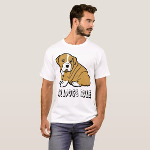 Kärlek English Bulldog Tecknad Puppy Hund Manar p Tröja