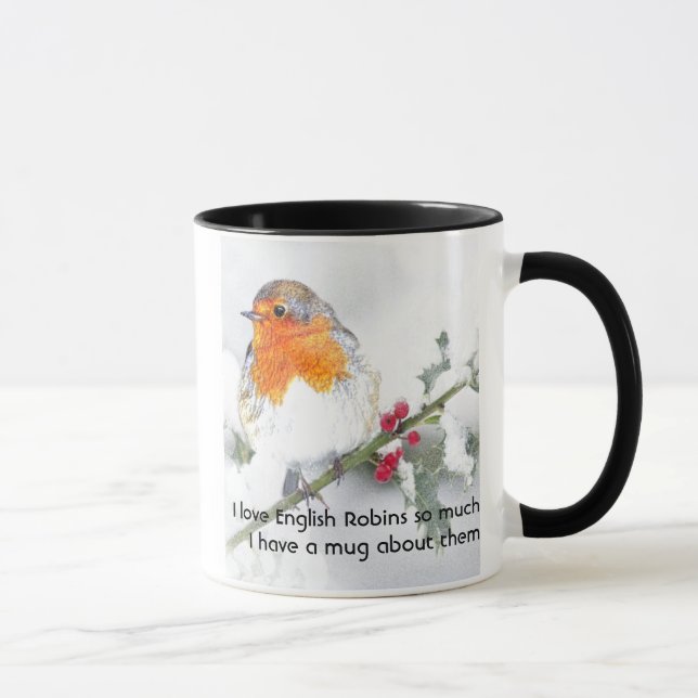 Kärlek English Robin Birds så mycket jag Roligt Qu Mugg (Höger)
