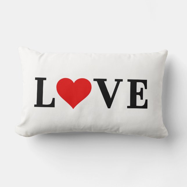 KÄRLEK enkel minimalistisk Elegant Lumbarkudde (Framsida)