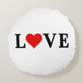 KÄRLEK enkel minimalistisk Elegant Rund Kudde