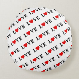 KÄRLEK enkel minimalistisk Elegant Rund Kudde