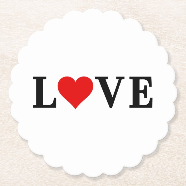 KÄRLEK enkel minimalistisk Elegant Underlägg Papper (Framsida)