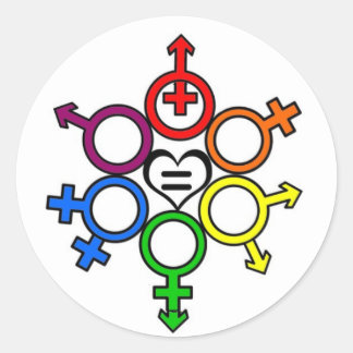 Kärlek Equal Unity-dekal Runt Klistermärke