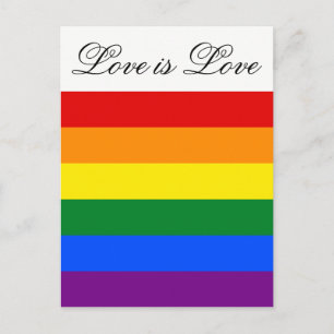 Kärlek Equality Rainbow Flagga LGBT Lesbisk Gay pr Vykort
