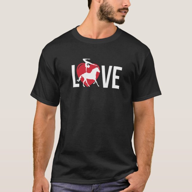 Kärlek Equestrian Voltig Häst Voltig T Shirt (Framsida)