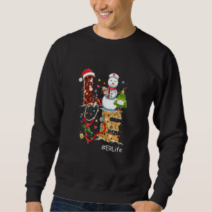 Kärlek er Life Snögubbe jul för sjuksköterskor Lång Ärmad Tröja