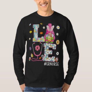 Kärlek Er Nurse Bunny Gnome Påskäggs Hunt Nursing T Shirt