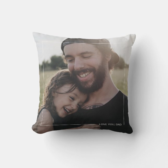 Kärlek er Pappa minimalistiskt fotfoto Fars dag Gi Kudde (Framsida)