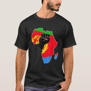 Kärlek Eritrea med eritreansk Flagga i Afrika Kart T Shirt