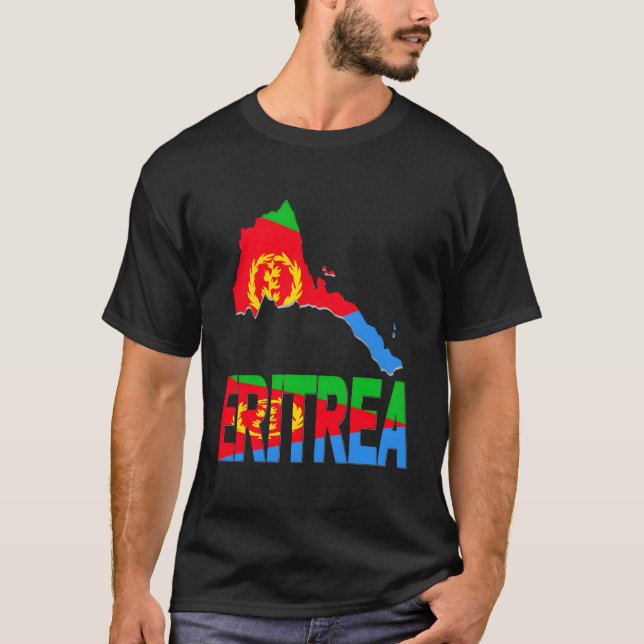 Kärlek Eritrea med Eritreas Flagga Inside Eritrea  T Shirt (Framsida)