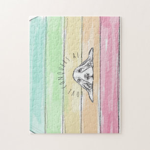 kärlek erövrar alla hund rainbow basset hound pussel