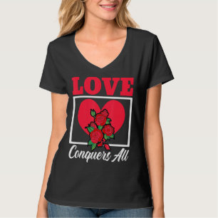 Kärlek-erövrar hela Valentines day-hjärtdagen Rela T Shirt
