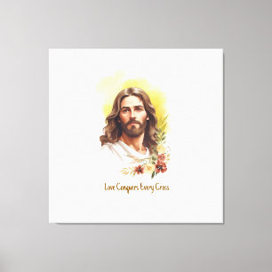 Kärlek erövrar varje Kor - Jesus Canvastryck