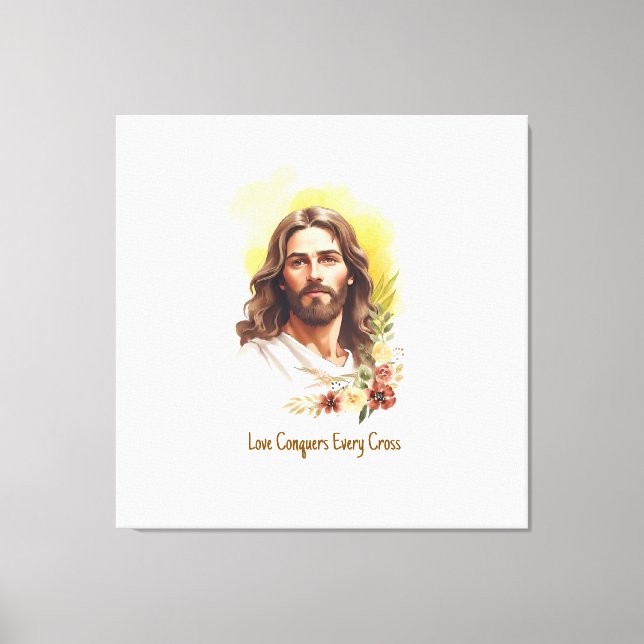 Kärlek erövrar varje Kor - Jesus Canvastryck (Framsida)