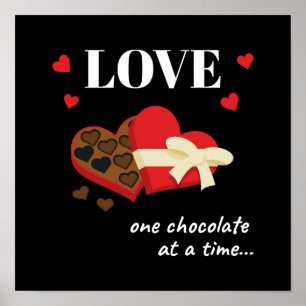 Kärlek Ett choklat i en tidsinställd, nuftig citat Poster
