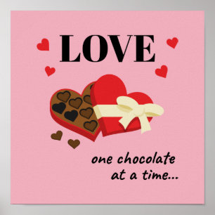 Kärlek Ett choklat i en tidsinställd, nuftig citat Poster
