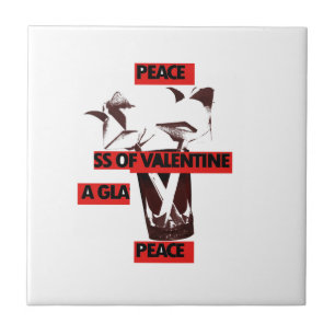 Kärlek: ett glas av Valentine Peace Art Kakelplatta
