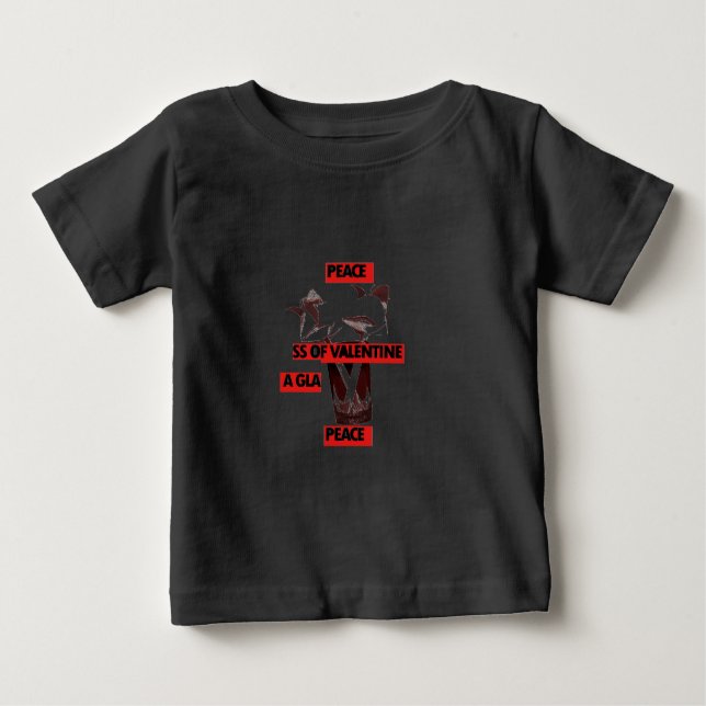  Kärlek: ett glas av Valentine Peace Art T Shirt (Framsida)