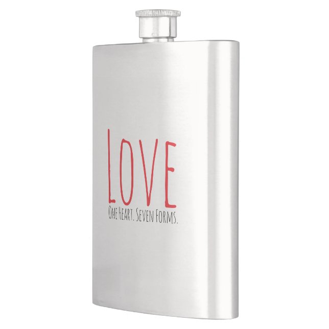 Kärlek - Ett Hjärta. Sju Former Klassisk Flask Fickplunta (Vänster)