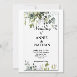 Kärlek: Eucalyptus Greenery Bröllop Inbjudningar