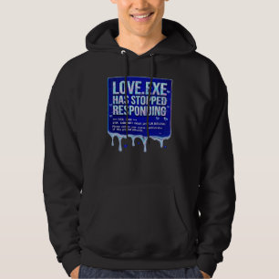 Kärlek Exe Blå Skärm Död Y2K Tech Rolig Coder Pr Hoodie