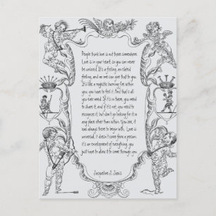 Kärlek Expression Line Art Victorian Simple Vykort