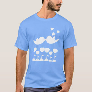 kärlek fågel djur natur blommor familj t shirt