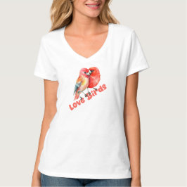Kärlek Fåglar Alla Hjärtans Dag T Shirt