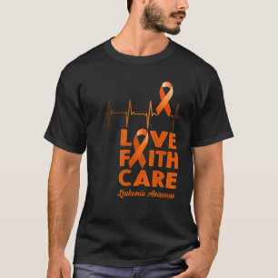 Kärlek Faith Care Leukemia Awareness T Shirt