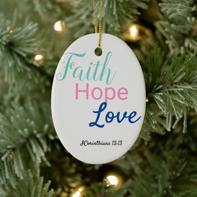 Kärlek Faith & Hope Ceramic Ornament Christian (Träd)