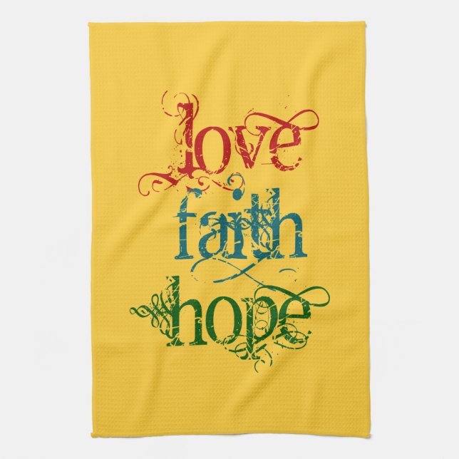 KÄRLEK FAITH HOPE KÖKSHANDDUK (Vertikal)