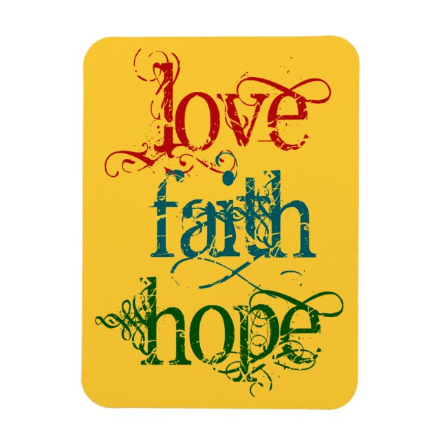 KÄRLEK FAITH HOPE MAGNET (Vertikal)
