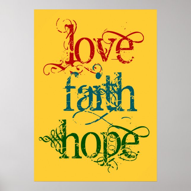 KÄRLEK FAITH HOPE POSTER (Framsidan)