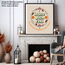 Kärlek Fall Thanksgiving Anpassa Namn i familjen Poster