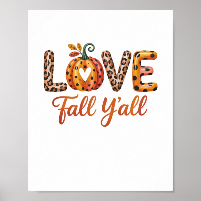 Kärlek Fall Y'all Fall Fall Poster (Framsidan)