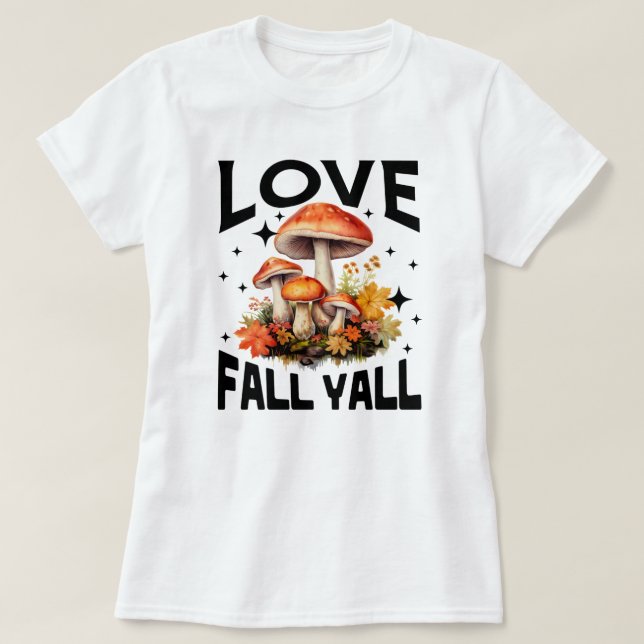 Kärlek Fall Y'all | Höst löv | Cute Fall T Shirt (Design framsida)