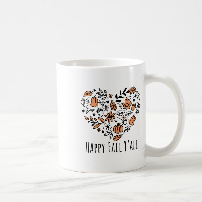 Kärlek Fall Y'all Leopard Pumpkin Autumn Season Wo Kaffemugg (Höger)