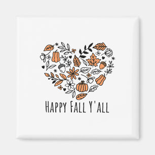 Kärlek Fall Y'all Leopard Pumpkin Autumn Season Wo Magnet