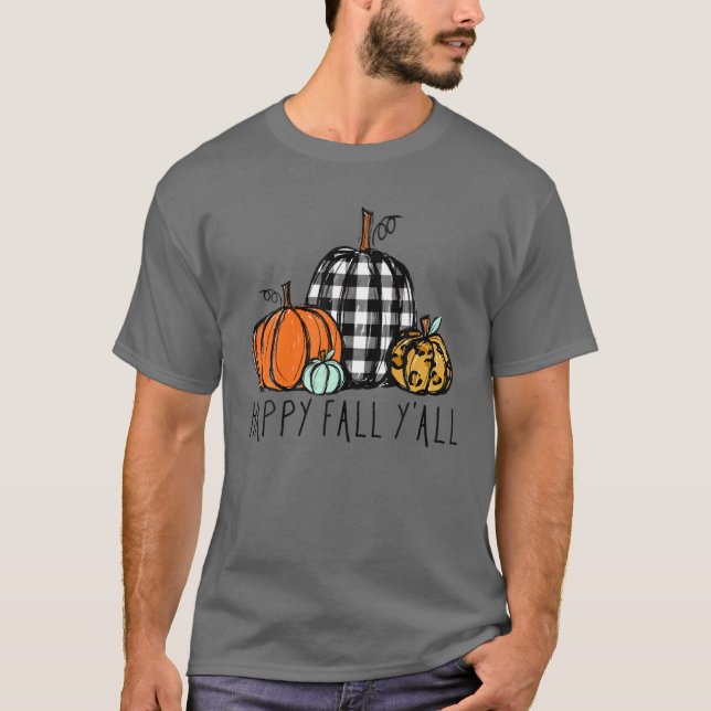 Kärlek Fall Y'all Pumpkin Leopard Play Halloween F T Shirt (Framsida)
